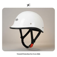 Retro Half Helmet 3C Certified Motorcycle Half Helmet Quick Release Buckle Impact-Resistant Headwear for Women Riders, Summer Riding, Daily Commute