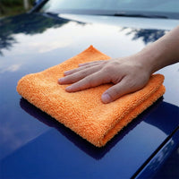 High Low Pile Microfibre Cloth Car Drying Towel, 40cm x 40cm Microfibre Cloth, 32-Ply Combed Yarn Spiral Knit for Waxing and Ceramic Coating
