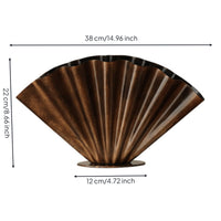 Pleated Metal Vase Shiny Fan-Shaped Vase Rustic for Decorators