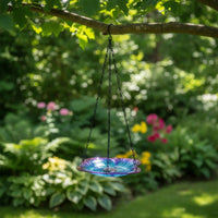 Flower-Shaped Hanging Bird Feeder Outdoor Hanging Bird Bath Lightweight Birdbath Long-Lasting for Balcony