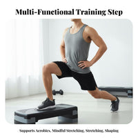 Aerobic Step Board Anti-Slip Textured Surface Adjustable Exercise Stepper Sturdy and Stable Workout Step Bench for Aerobics Class