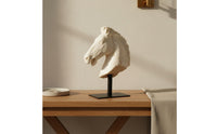 Horse Head Statue Realistic Details Retro Horse Head Statue Textured Equestrian Bust Decor for Study, Beverage Cabinet