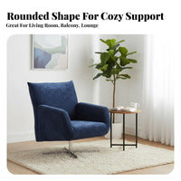 Comfortable Seating Petal Back Lounge Chair High-Density Foam Cushion Chenille Swivel Armchair Ergonomic Design Modern Single Sofa Chair Solid Structure for Readers, Homeowners, Renters, Balcony, Reading Nook, Bedroom, Home Office