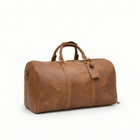 Large Duffel Bag with Shoe Compartment Crossbody Leather Travel Duffel Zippered Leather Weekend Bag Adjustable for Travelers