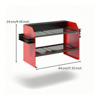 2-Tier Power Tool Organizer Heavy-Duty Drill Holder Multi-Functional Wall Mount Tool Rack Sturdy for Workshop