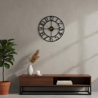 Retro Design Metal Wall Timepiece Large Numbers Metal Wall Timepiece Easy to Read Room Decoration for Office
