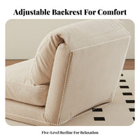 Lazy Sofa Fold-out Single Bed Chair Washable Cover Convertible Sleeper Chair Space Saving Living Room Seating Multi-Functional Design for Apartment Dwellers, Young Adults, Office Workers, Bedroom, Balcony, Small Areas