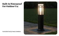 LED Lawn Lamp with Weather Resistant Outdoor Post Light with Outlet Rustproof LED Post Lamp for Courtyard, Pathway, Driveway