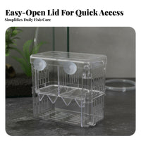 Buoyant Aquatic Breeding Box Suction Holder Mount Aquatic Breeder Box Fry Hatchery Double Placement for Aquarists