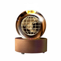 USB Powered Crystal Ball Music Box Bluetooth Speaker Lamp for Couples, Friends, Gift Giving, Nightstand, Home Decor