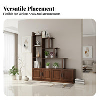 Multifunctional Entryway Cabinet with Display Case Chinese Design Staggered Shelf Room Divider Multi-Functional Partition Screen Freestanding for Homeowners, Apartment Dwellers, Office Managers, Bedroom