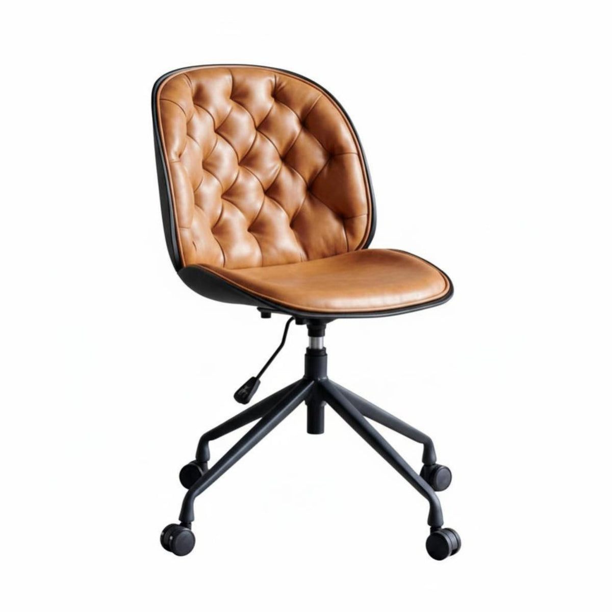 Modern Minimalist Design Upholstered Beetlerear caster Height Adjustable rotating Task Seat Shell-Shaped spine supportrest Office Chair With casters for Students, Adults, Women, Study Room, Workstation, Bedroom, Vanity Area