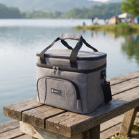 Soft-Sided Insulated Cooler Bag Wipe-Clean Cooler Bag with Zip Pocket Portable Leakproof for Picnic, Camping, Travel