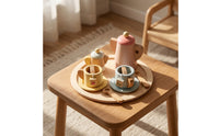 Wooden Tea Set Wooden Tea Party Set Imaginative Playset for Toddlers