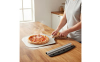 2 Pieces Aluminum Pizza with rocking Knife Wooden Handle Cooking Tools Easy Storage for Kitchen, Barbecue