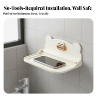 Space Saving Foldable Wall Shelf Easy Installation Foldable Floating Shelf Multi-Purpose for Students, Renters, Bathroom, Bedroom, Dormitory
