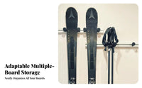 Space-Saving Wall Ski Rack Secure Mounting Adjustable Ski Rack Easy Installation Winter Gear Storage Heavy-Duty for Skiers, Snowboarders, Homeowners, Basement, Recreation Room, Shed