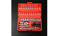 Socket Wrench Set 46-Piece Socket Tool Kit with Case 1/4-Inch Drive Household Tool Kit with Case for Amateur Repairers, Mechanics, Garage