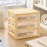 Desktop Storage Letter Case, Document Case, 3 Drawers, Desk Organizer, Plastic, 18L