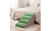 Sloped Four-Step Pet Stair Cushioned Pet Stairs with Ramp Washable Dog Steps Removable for Dogs, Senior Pets, Cats, Sofa, Bed