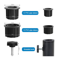 3 Pieces Umbrella Base Accessory Kit Tightening Umbrella Stand Sleeve with Knob Hardware Easy to Install Heavy Duty