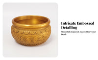Fortune Bowl Wealth Basin Smooth Interior Embossed