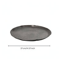 Tray with Hammered Surface Low-Profile Oval Serving Tray Lightweight for Home Decor