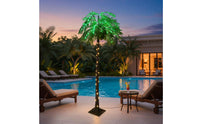 Tropical Design LED Palm Tree Lamp Eye-Catching Glowing Coconut Tree Waterproof Power Interface Party Decor Timer Switch for Event Planners, Hotel Owners, Poolside, Patio, Garden