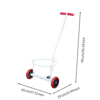 Hand-Push Bucket Cart Angled Handle Rolling Utility Cart Heavy Duty Metal Trolley for Household Flooring