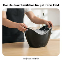 8L Drink Container with Handles Food Grade Material Double Insulated Party Tub Double Walled Party Tub Safe Rolled Rim