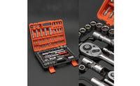 Socket and Ratchet Set Professional Ratchet Wrench Set with Case Mirror Finish Chrome Tools for Mechanics, Auto Repair, Garage, Roadside Emergency