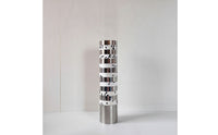 Flower Vase Silver-Toned Metal Vase Sculptural Floral Vessel for Office