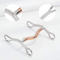 Curved Mouthpiece D-Loop Bit Stainless Steel Bit with Copper Center Responsive Tack Smooth for Equestrians