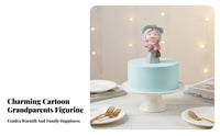 2 Pieces Traveling Old Couple Ornament Resin Craft Grandma and Grandpa Cake Decoration Anniversary Gift Grandparent Figurines for Seniors, Home Decor