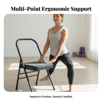 Multi-Functional Iyengar Mind-Body Practice Chair Supports Backbends Iyengar Auxiliary Chair Foldable Mind-Body Practice Inversion Stool Non-Slip Feet for Beginners, Seniors