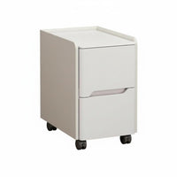 With Wheels Rolling 2-Drawer Trolley Mobile Design Multi-Tier Rolling Organizer Space-Saving Nightstand Modern Aesthetic for Apartment Dwellers, Office Workers, Small Areas, Dorm Room, Under Desk, Bathroom