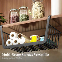 No Drilling Required Under Shelf Basket Tool-Effortless Installation Hanging Storage Basket Space Saving for Students, Dorm Room, Closet