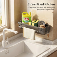 Dish Cloth Holder and Wall Mount Rack for Kitchen or Bathroom Rectangular Drain Basket with No-Drill Suction Cup