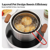 Food Grade Stainless Steel Deep Frying Pot Multipurpose Deep Fryer Pot with Basket All Stovetops Compatible Small Tempura Fryer with Basket Easy to Clean for Home Cooks