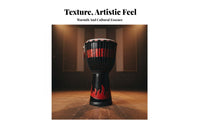 Professional Grade Djembe Natural Skin Head Goblet Drum Single-Piece Construction Percussion Instrument Deep Bass Tones for Musicians, Music Enthusiasts, Stage Performance, Acoustic Shows, Studio Recording, Home Decoration