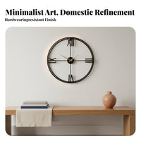 Modern Design Wrought Iron Wall Clock Silent Movement Large Metal Wall Clock Easy to Read for Homeowners, Adults, Bedroom, Entryway, Kitchen