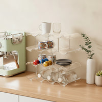 Cup Storage Rack Space-Saving Mug Organizer Coffee Mug Holder Desktop Coffee Station Organizer Sturdy for Kitchen, Bar