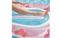 Thickened PVC Sequin Floral Water Lounger Quick Inflate/Deflate Inflatable Mesh Pool Buoy Comfortable Inflatable Pool Lounger Portable for Adults, Beach, Vacation, Lake, Summer Party
