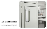 Stainless Steel Construction Workshop Tea Cup Cabinet Long-Lasting Employee Cup Storage Cabinet Space-Saving Pigeonhole Storage Unit for Factory Workers, Employees, Students, Break Room, Office, Hospital, School