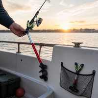 Universal Reinforced Quick-Release Fishing Rod Holder with Luminous Antenna