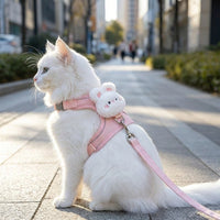 Cat Vest Harness and Leash Adjustable Set, Soft Breathable Pet Harness for Outdoor Walking, Reliable Fastening for Small Kittens