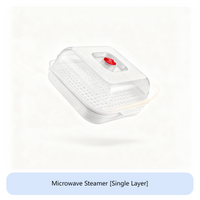 Microwave Steamer with Lid Kitchen Cookware Vented Lids Steam Release Vent for Home Cooks, Adults, Meal Prep, Dorm, Food Storage