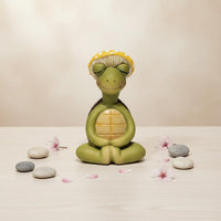 Meditation Themed Meditating Creature Figurine Pastoral Garden Design Zen Creature Ornament Tranquil for Office Desk, Bookshelf