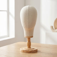 Tabletop Mannequin Head with Wooden Base Neutral Head Mannequin with Wooden Base Stable Hat Stand Long-Lasting for Milliners