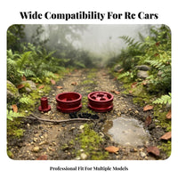 1/16 Scale Metal Wheel Hubs Long-Lasting Construction Performance Wheel Hub Set RC Vehicle Aluminum Rims Wear Resistant Model